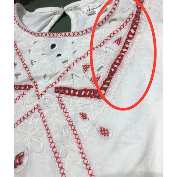 By Anthropologie Puff-Sleeve Cutwork Blouse Top Embroidered Cotton M NWD 280426 - Picture 11 of 11
